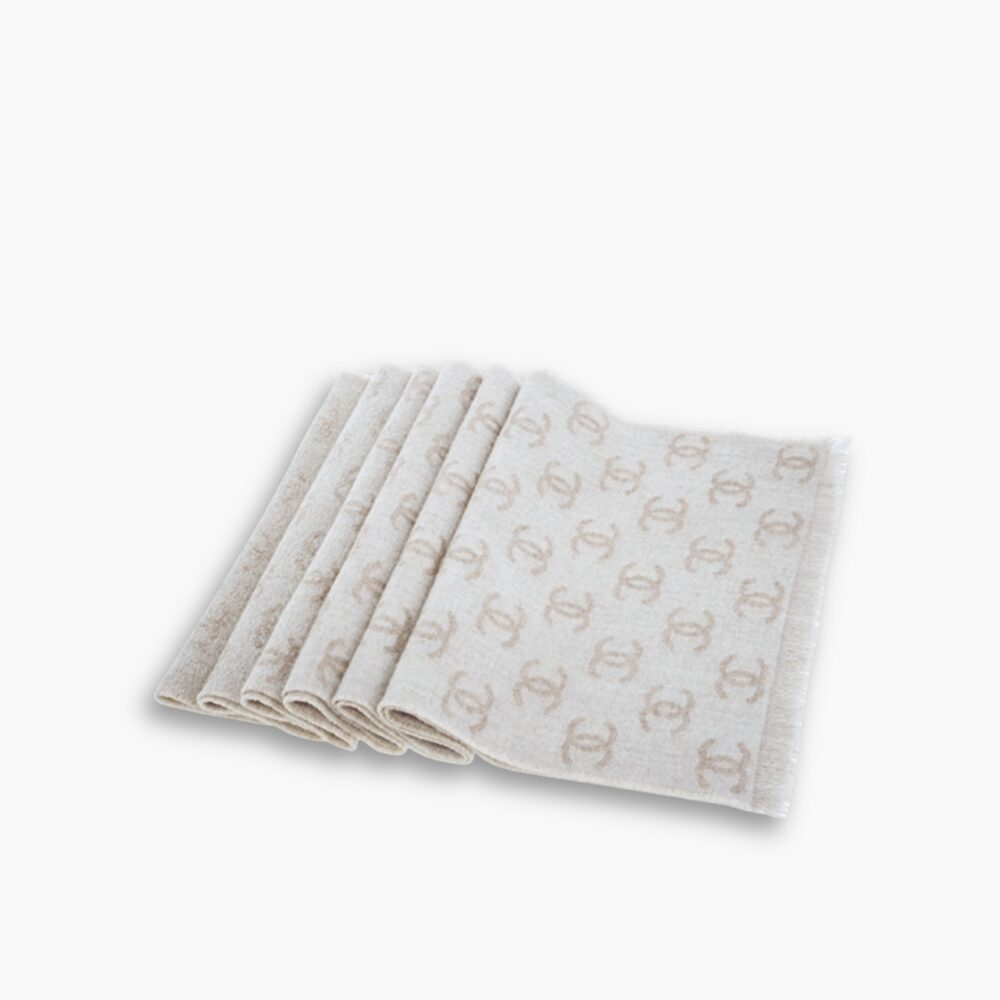Chanel 24B Full CC Scarf Beige And Milk Tea 180Cm