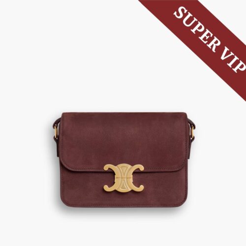 Super Vip 1:1 - Celine Teen Triomphe Bag In Brown Grained Nubuck 18Cm 188423GUR 18CH