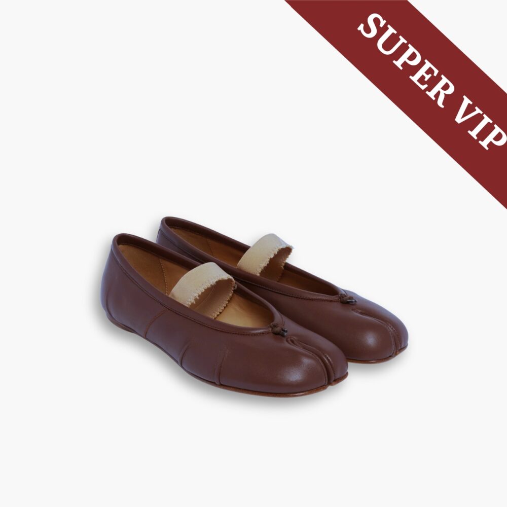 Super Vip 1:1 - Maison Margiela Tabi Elastic Band Ballerina Burgundy