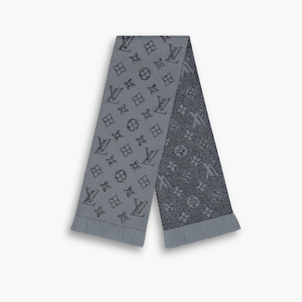 Louis Vuitton Logomania Shine Scarf Gray 180Cm
