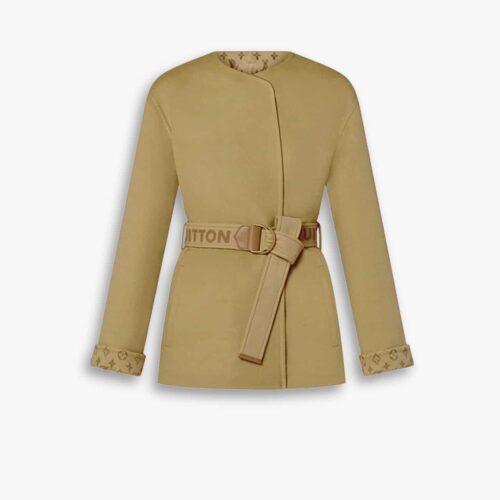 Louis Vuitton Signature Short Double Face Wrap Coat Beige 1AA8T0
