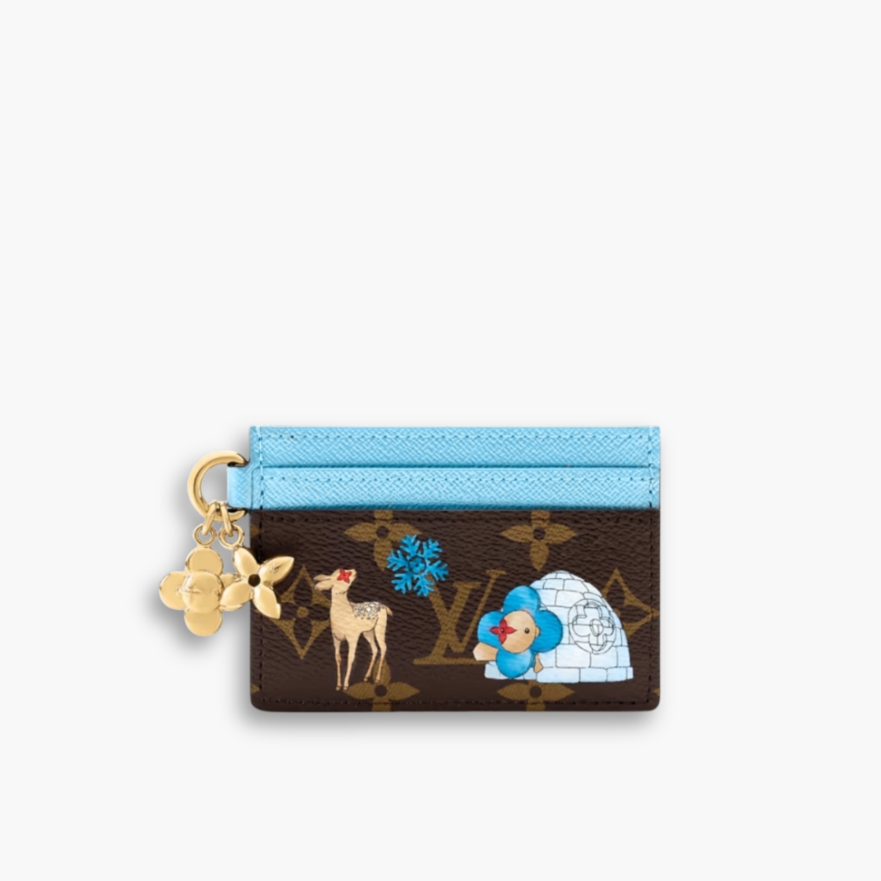 Louis Vuitton LV Charms Card Holder Monogram Blue Frost 10Cm M15324