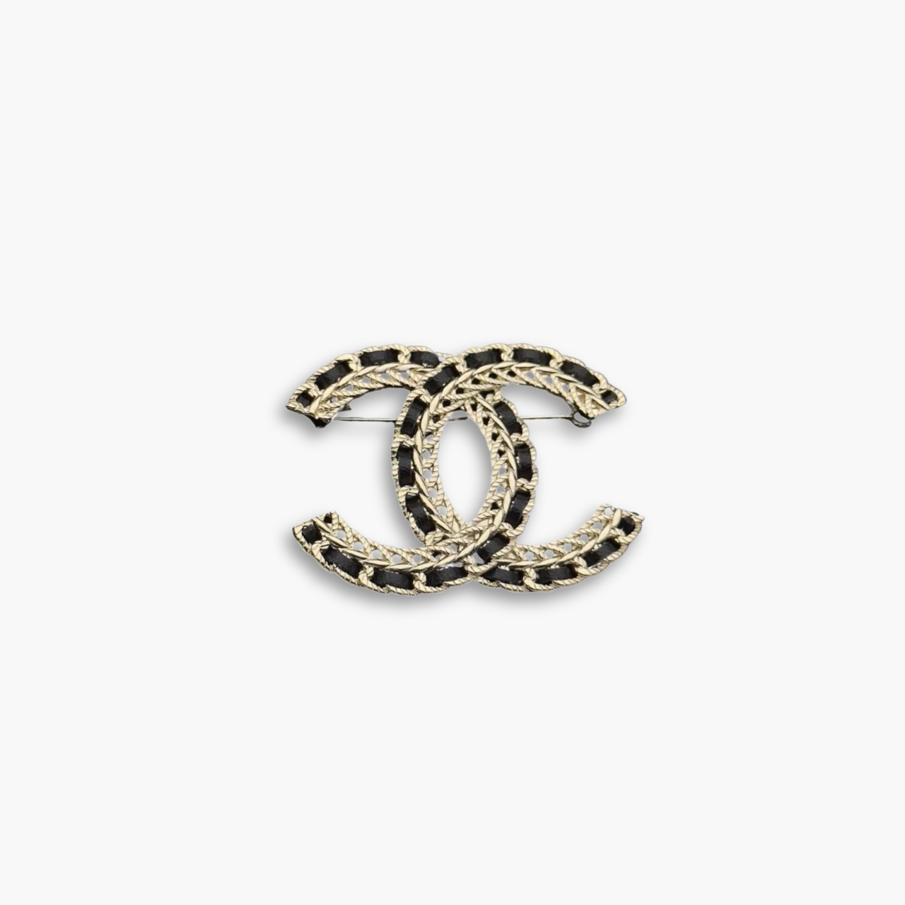 Chanel Metal And Chain Double C Brooch