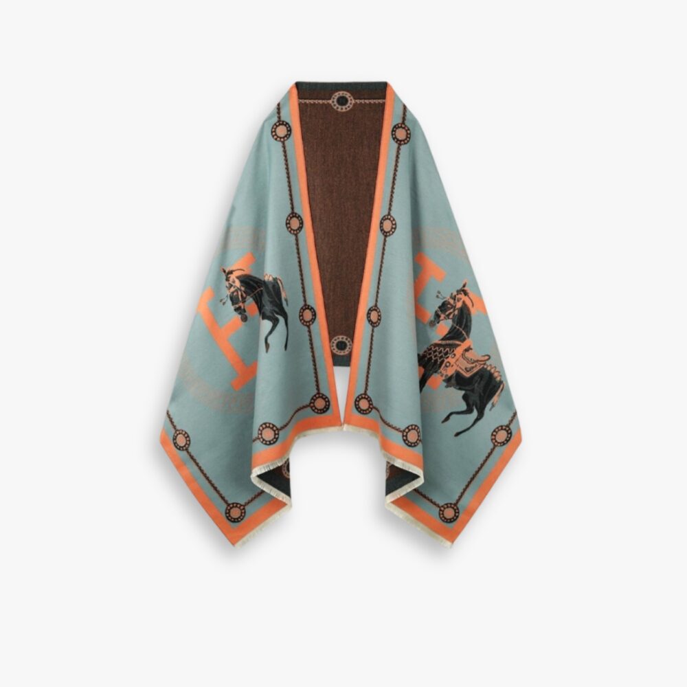 Hermes Cashmere Muffler Blue