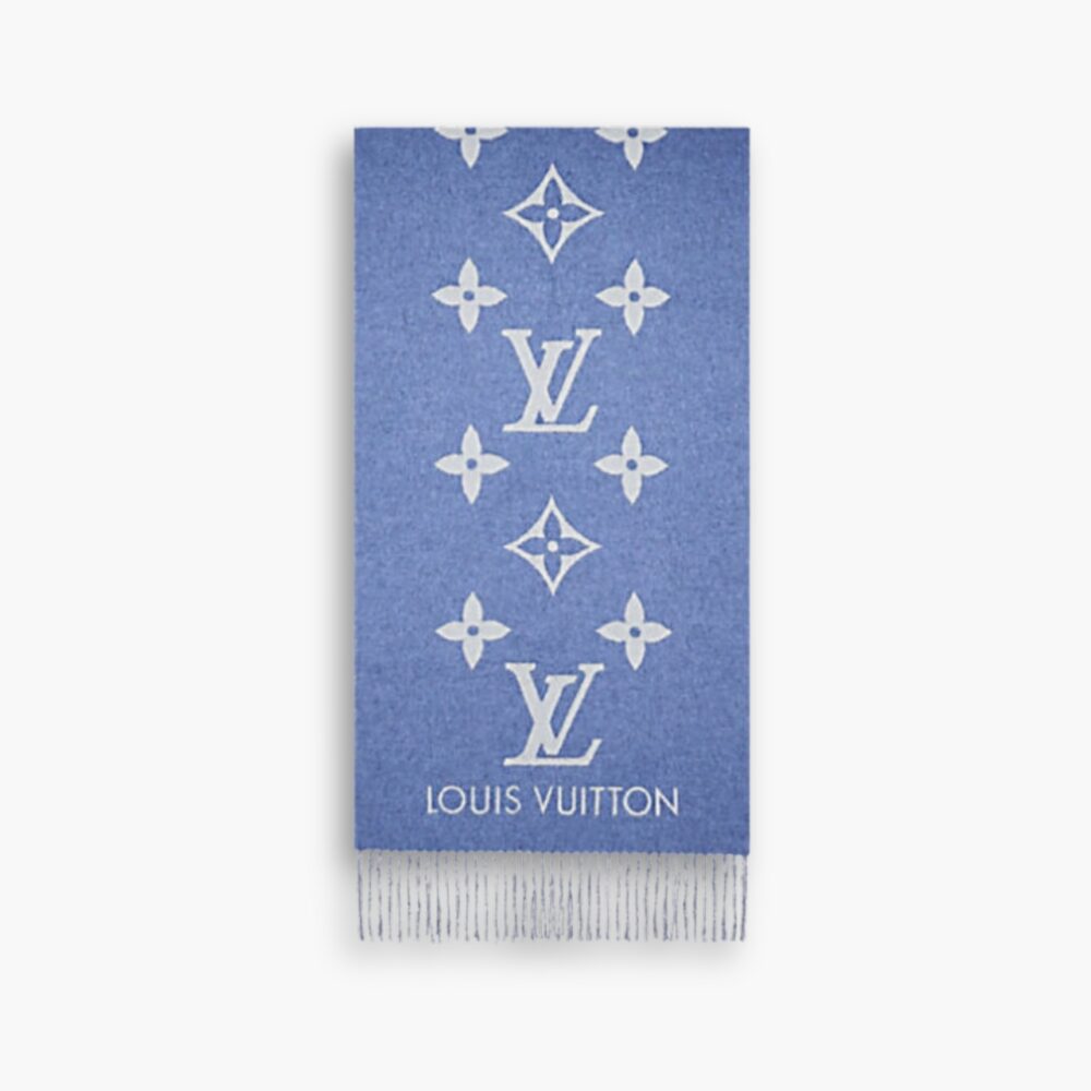 Louis Vuitton Reykjavik Scarf Blue Denim 180Cm