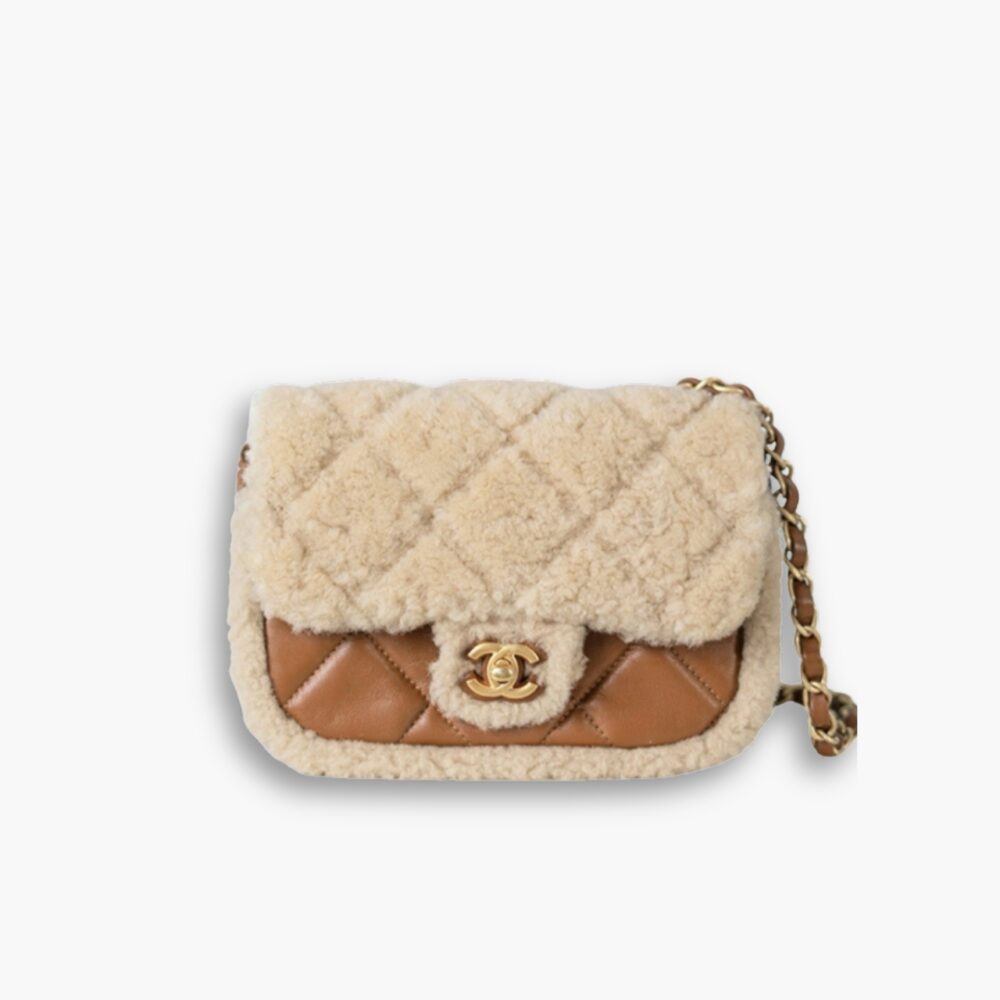 Chanel Mini Flap Bag Beige And Brown 19Cm AS5148 B18194 NZW48