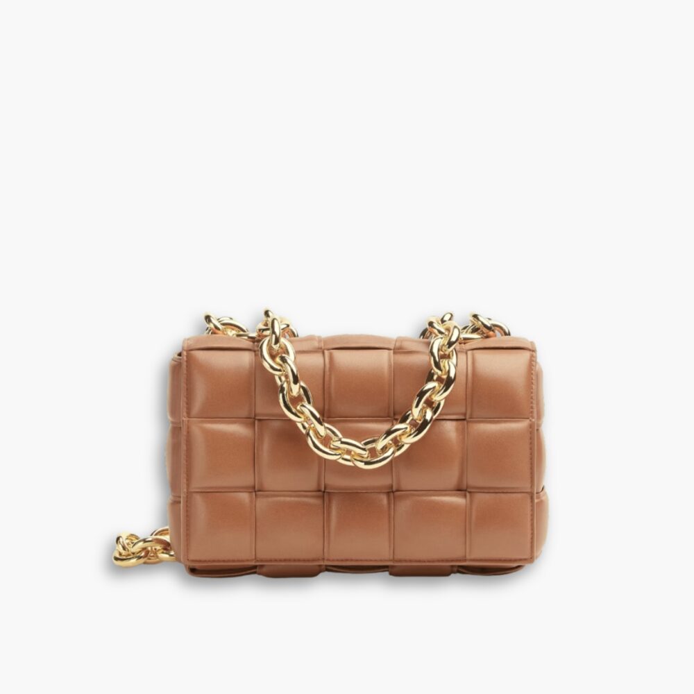 Bottega Veneta Chain Cassette Crossbody Bag Maple 26Cm