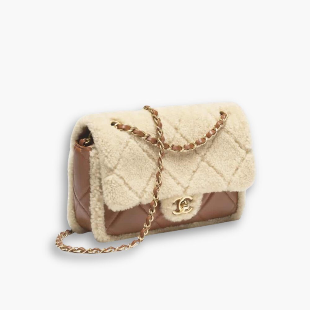 Chanel Flap Bag Beige And Brown 25Cm AS5149 B18194 NZW48