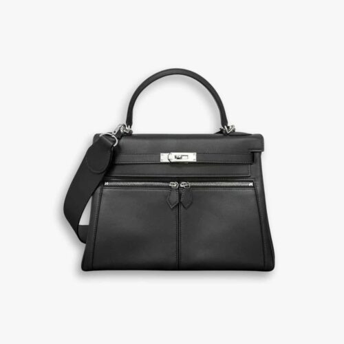 Hermes Kelly Lakis Swift Leather Black 28Cm