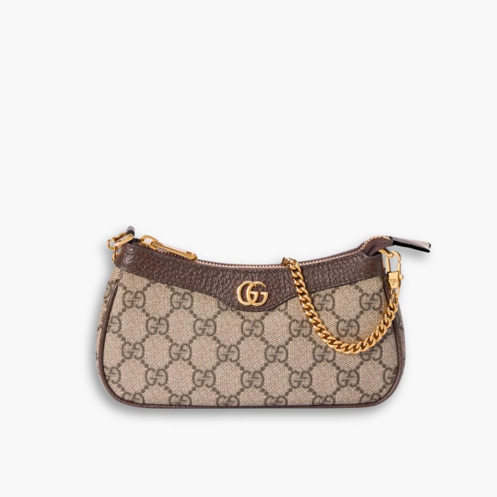Gucci Ophidia Mini Bag GG Supreme Beige And Ebony 20Cm 764960 K9GSG 8367