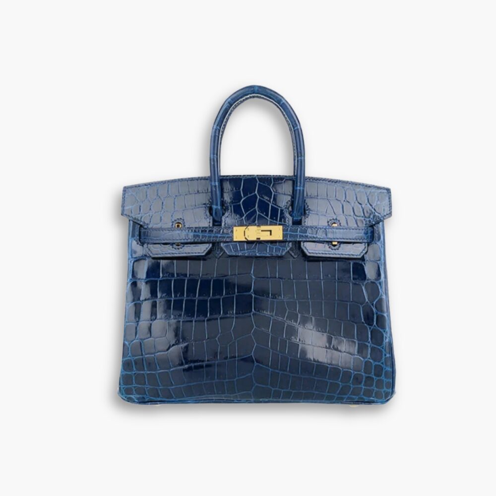 Hermes Birkin 25 Gold Tone Hardware Blue Sapphire 25Cm