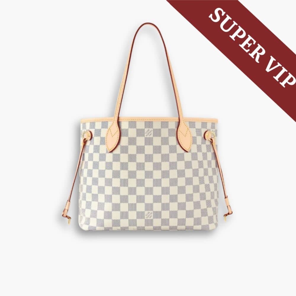 Super Vip 1:1 - Louis Vuitton Neverfull PM Damier Azur Pink 29Cm