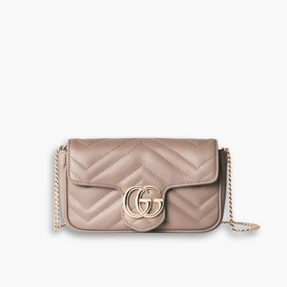 Gucci GG Marmont Mini Bag Taupe 16Cm 476433 DTDHD 1523