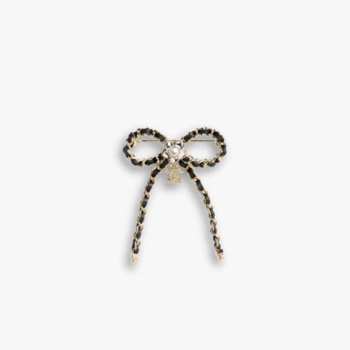 Chanel Brooch Metal Glass Pearls And Strass Gold ABG282 B21853 U3436