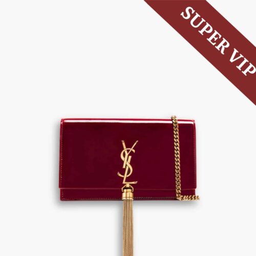 Super Vip 1:1 - Saint Laurent Kate Tassel Chain Wallet Burgundy 19Cm 742833BMIIW6413