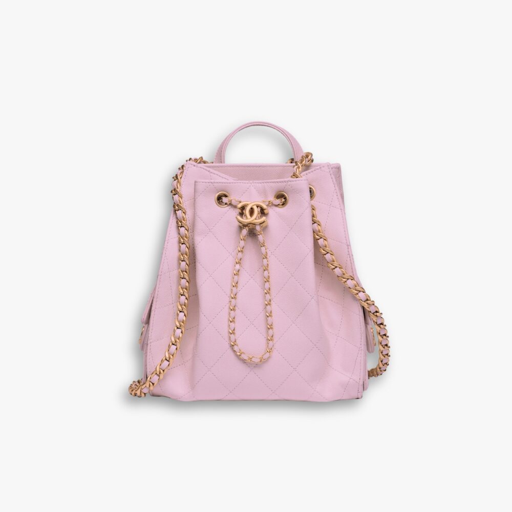 Chanel 25 Medium Backpack Grain Effect And Gold Metal Pink 23Cm AS5600 B20304 U3645