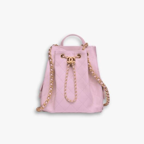 Chanel 25 Medium Backpack Grain Effect And Gold Metal Pink 23Cm AS5600 B20304 U3645
