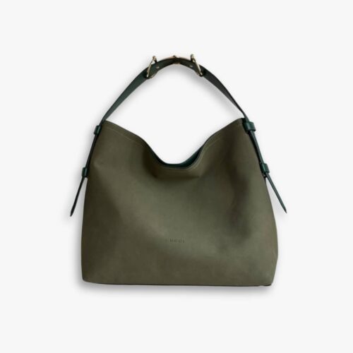 Gucci Beatrix Large Tote Bag Green Suede 40Cm