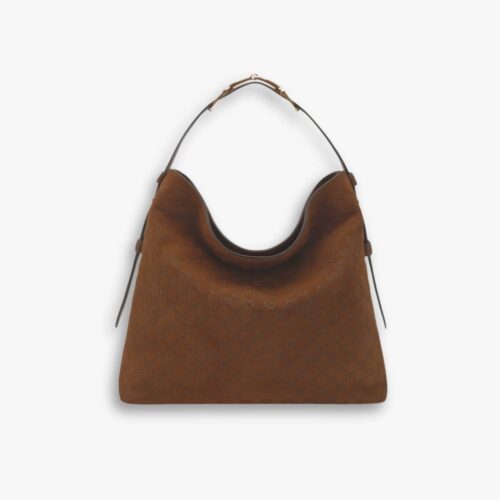 Gucci Beatrix Large Tote Bag GG Brown Suede 40Cm