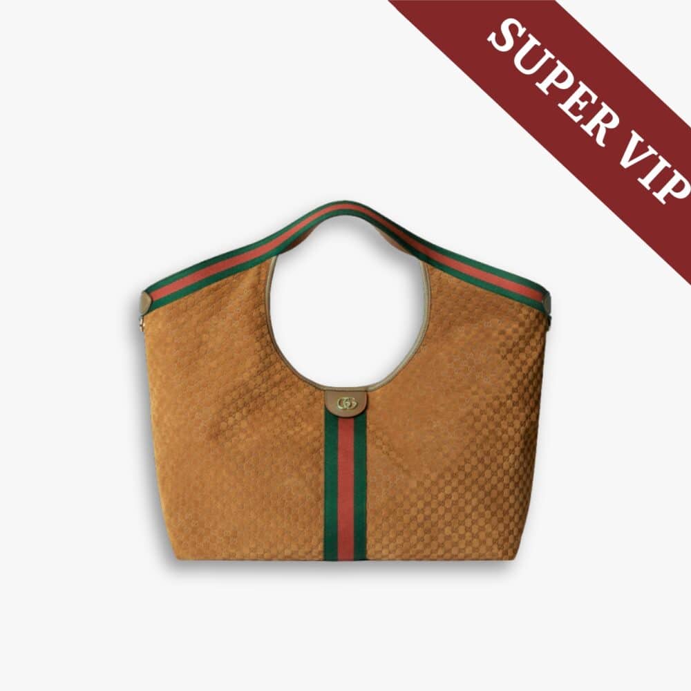 Super Vip 1:1 - Gucci Giglio Large Tote Bag Dark Brown GG Suede 60Cm 853971 CAAB8 2147