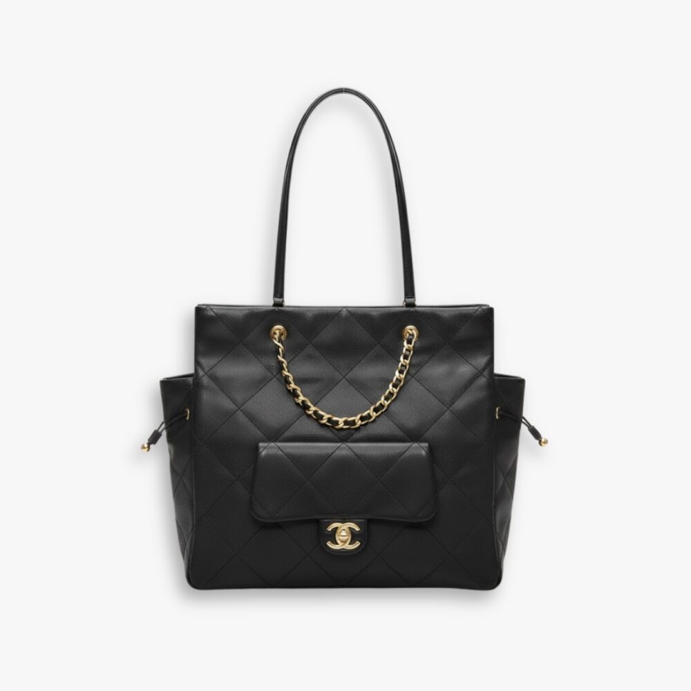 Chanel 25C Shopping Bag Black 33Cm AS5315 B19030 10601
