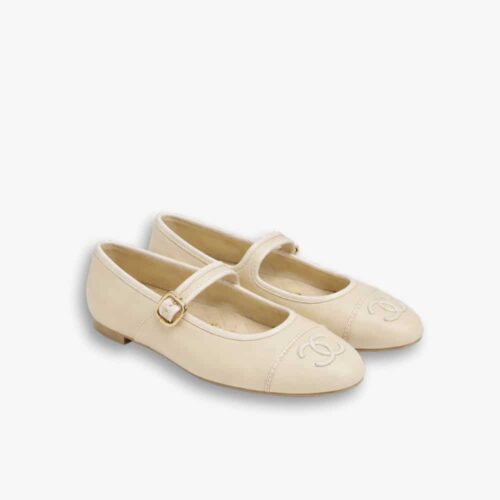 Chanel Mary Jane Ballet Flat Cream