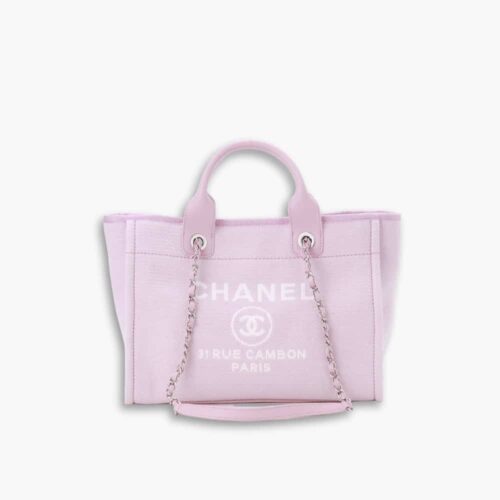 Chanel Small Deauville Shopping Tote Bag Mixed Fibers Pink 33Cm AS3257 B07300 NH622