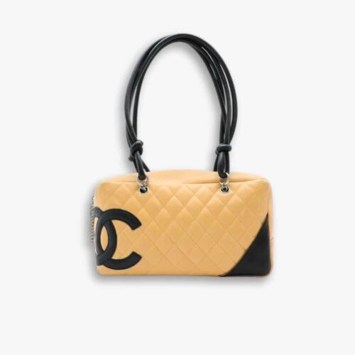 Chanel Cambon Ligne Bowling Shoulder Bag Beige 27Cm