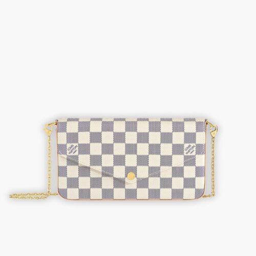 Louis Vuitton Félicie Pochette Damier Azur Canvas Pink 21cm N63106