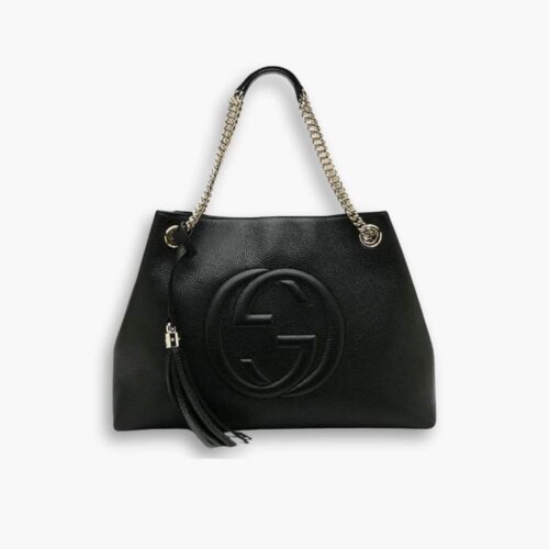 Gucci Soho Chain Tote Bag Black 38Cm 536196 A7M0G 1000