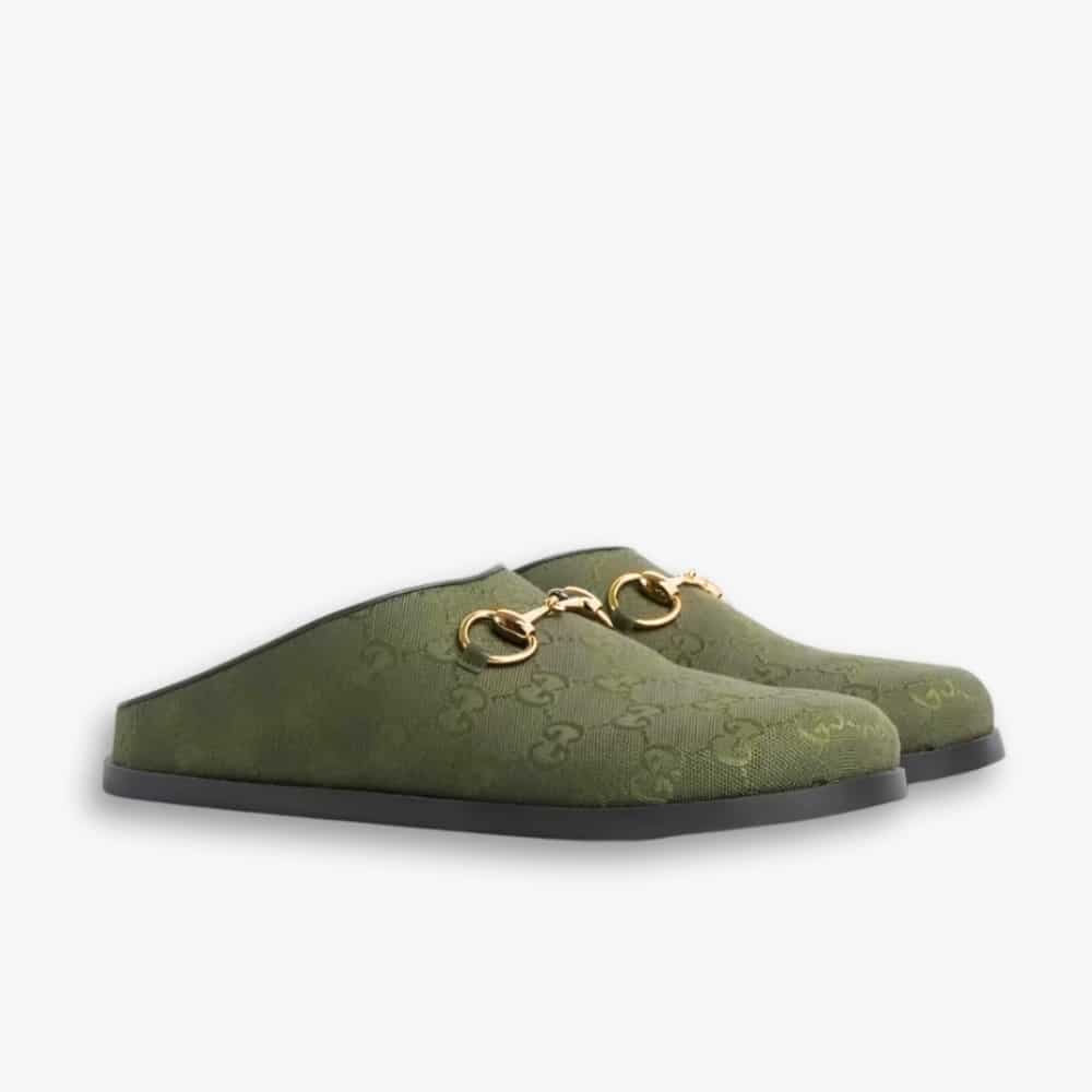 Gucci Women's Mule With Horsebit Dark Green 837130 FAB10 3046