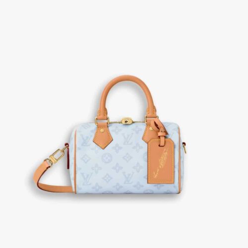 Louis Vuitton Speedy Bandoulière 20 Monogram Origine Bleu Courrier 20Cm