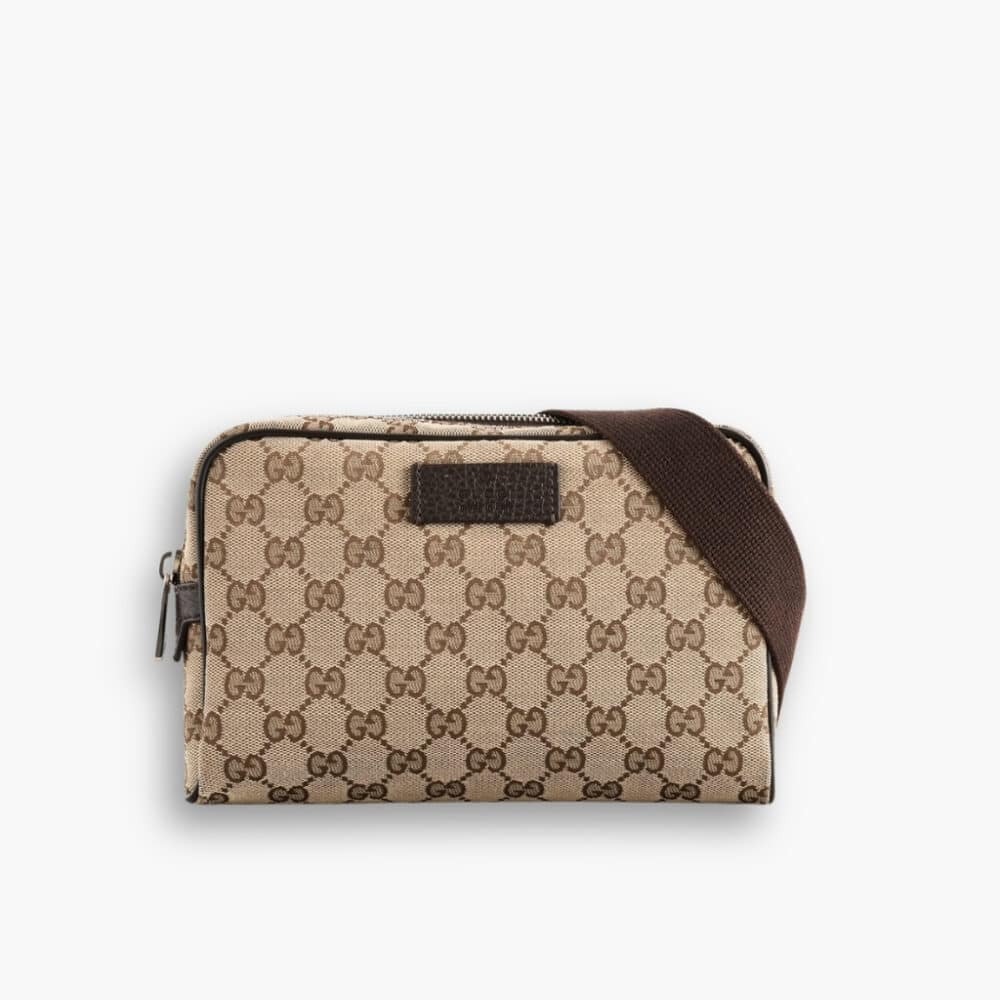 Gucci GG Canvas Waistbag Beige Ebony 22Cm 449174 KY9KN 9886