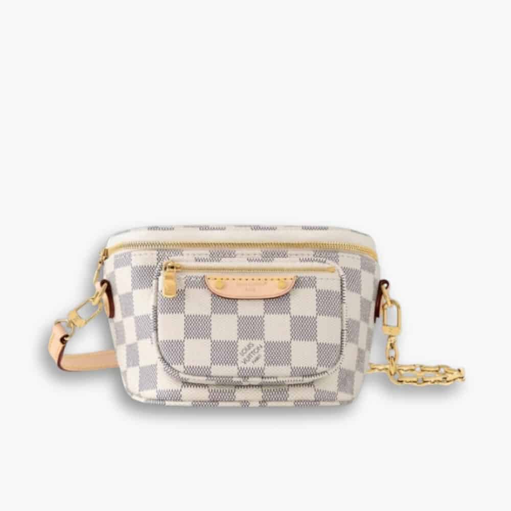Louis Vuitton Mini Bumbag Damier Azur Canvas White 17Cm N00130