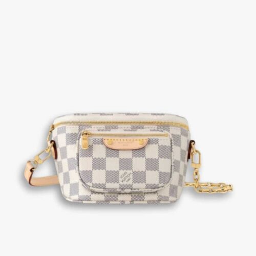 Louis Vuitton Mini Bumbag Damier Azur Canvas White 17Cm N00130