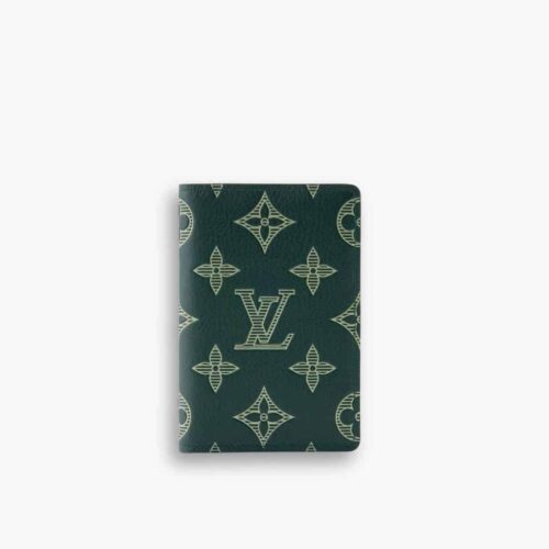 Louis Vuitton Pocket Organizer Monogram Shadow Forest Green 14Cm M27149