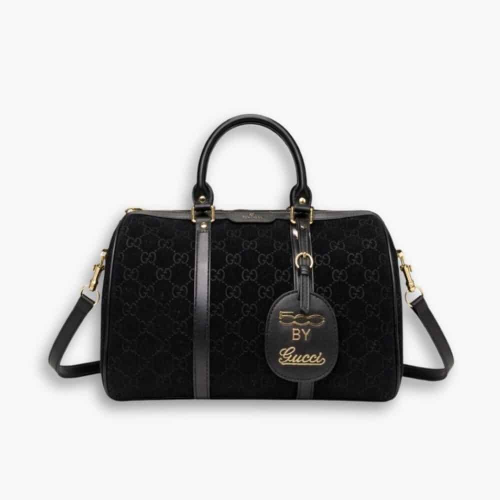 Gucci Small Jumbo GG Canvas Duffle Bag Black 30Cm