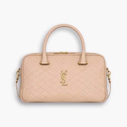 Saint Laurent Lyia Zip Up Duffle Bag Beige 31cm