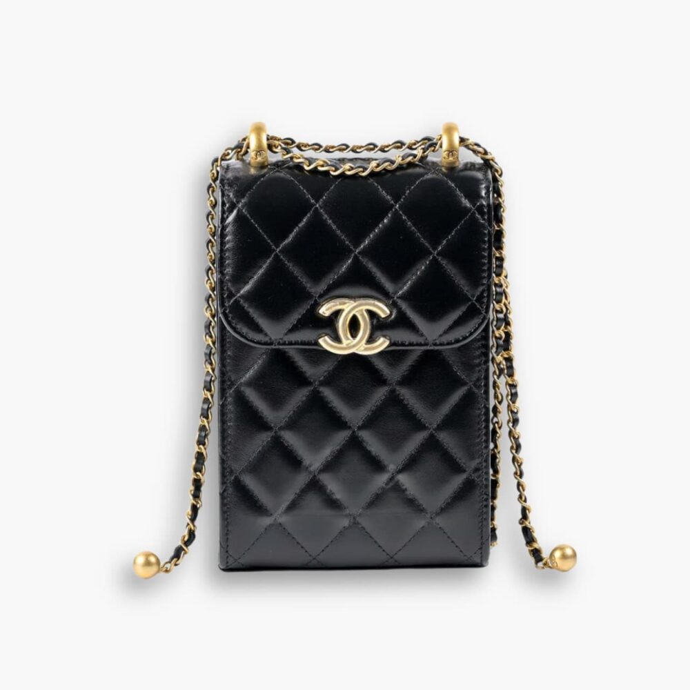 Chanel Trendy CC Phone Holder Crossbody Bags Black 17cm