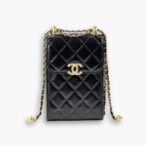 Chanel Trendy CC Phone Holder Crossbody Bags Black 17cm
