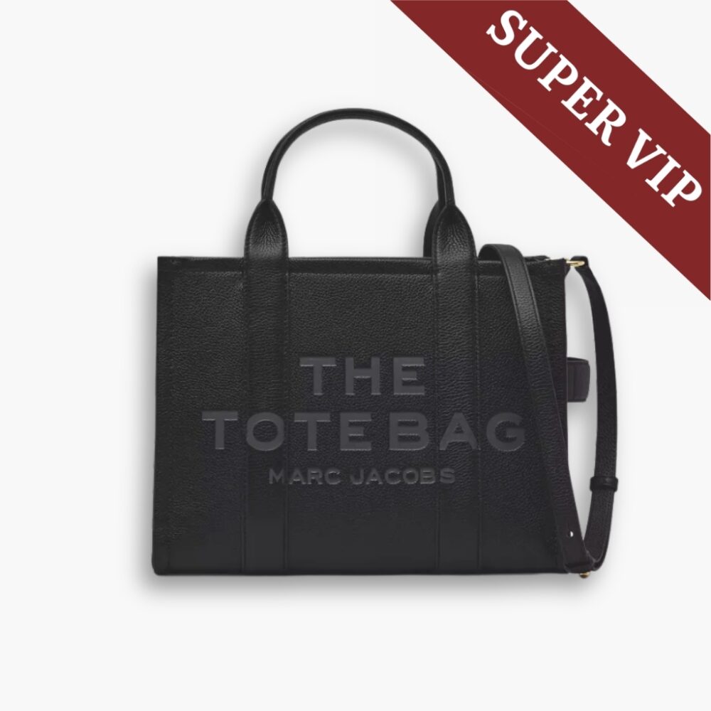 Super Vip 1:1 – Marc Jacobs The Leather Medium Tote Bag Black 34Cm H004L01PF21
