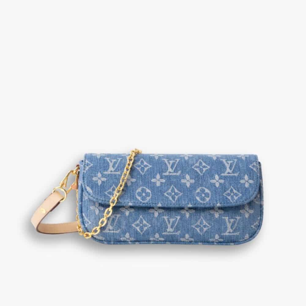 Louis Vuitton Wallet On Chain Ivy Monogram Denim Blue 23Cm