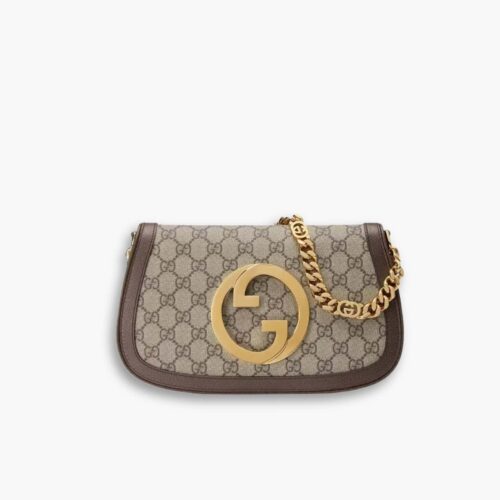 Gucci Blondie Shoulder Beige And Ebony GG Supreme Canvas 28Cm 699268 K9GSG 8358