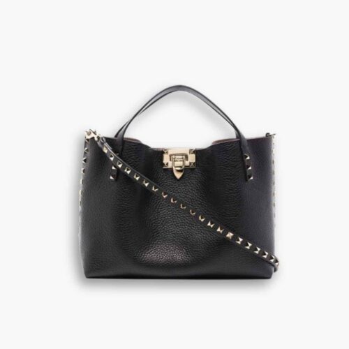 Valentino Garavani Rockstud Small Tote Bag Black 26cm