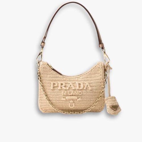 Prada Re Edition Crochet Bag Natural 22cm 1BC204 2M2T F0018 V JUO