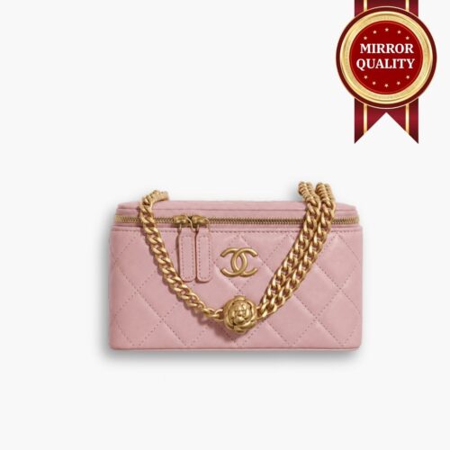Mirror Quality – Chanel Quilted Small Vanity Chain Bag Pink 18cm