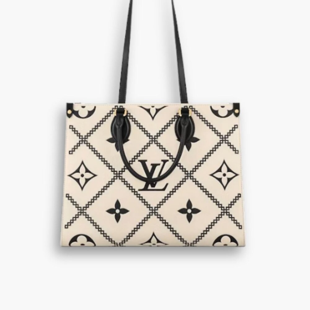 Louis Vuitton Onthego Mm Monogram Cream Black 35Cm M46016