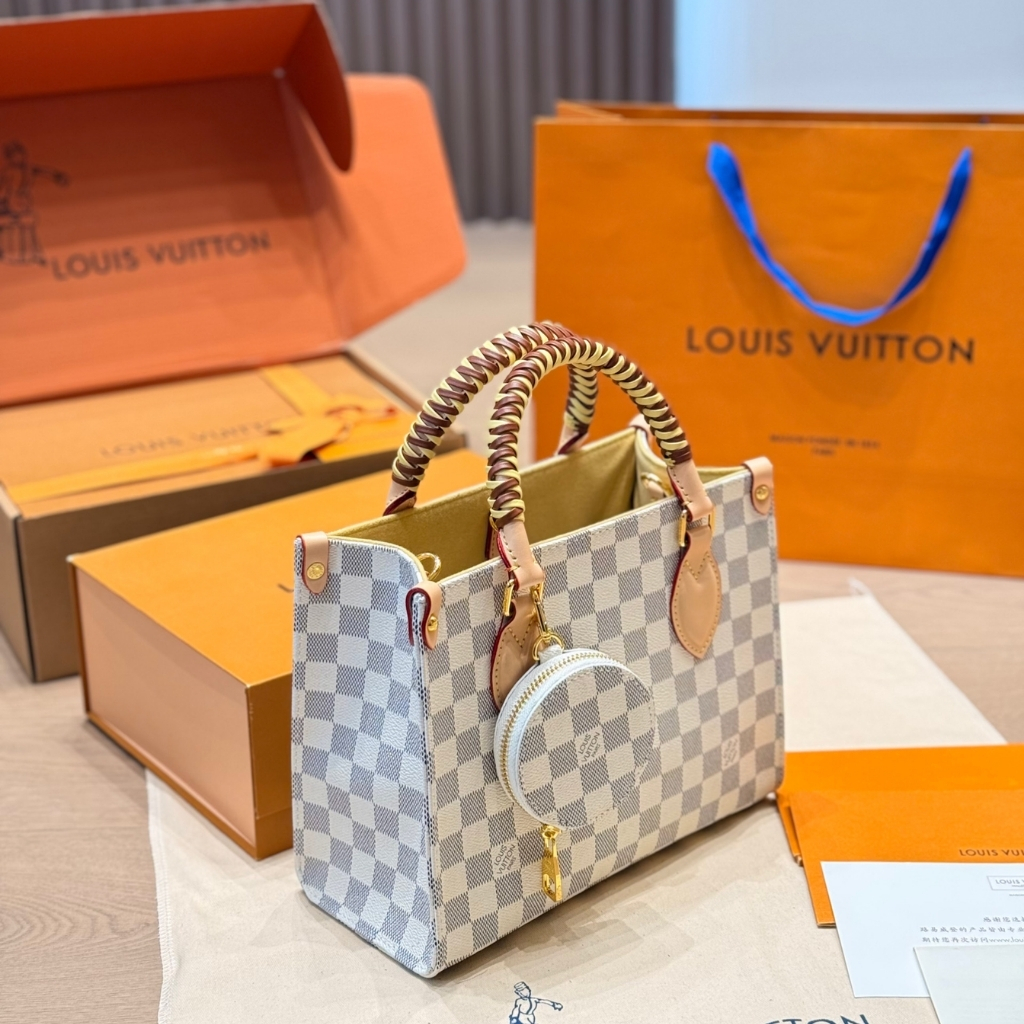 Louis Vuitton Onthego PM Damier Azur Banana 25Cm - Image 4