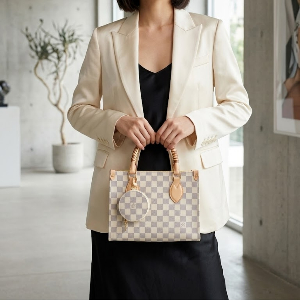 Louis Vuitton Onthego PM Damier Azur Banana 25Cm - Image 8