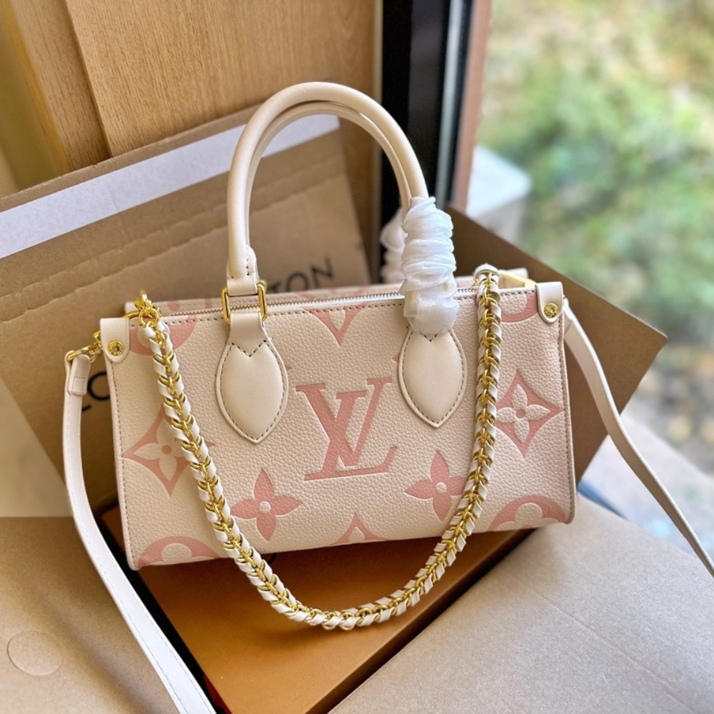 Louis Vuitton Onthego East West Bag Cream Pink 25Cm - Image 2